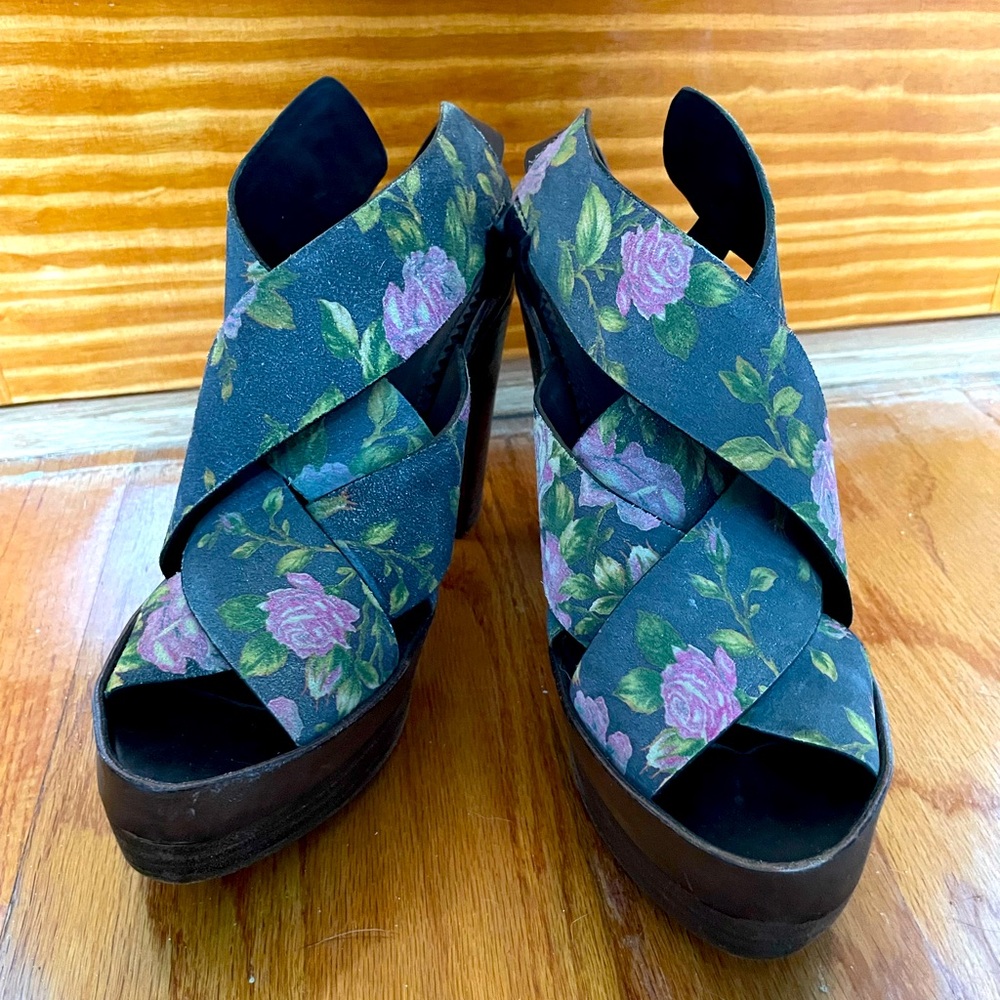 Rag & Bone Suede Floral Platforms
